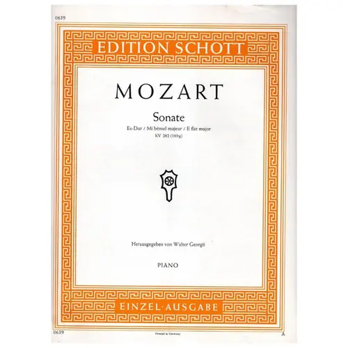 Sonate Es Dur - KV 282 (189 g) piano