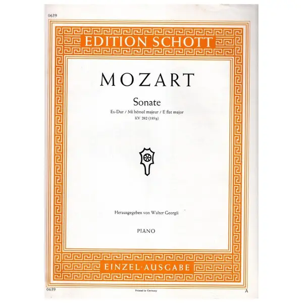 Sonate Es Dur - KV 282 (189 g) piano