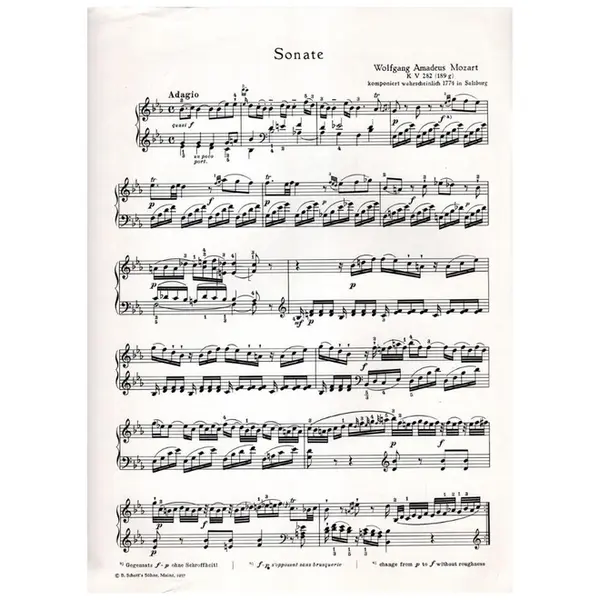 Sonate Es Dur - KV 282 (189 g) piano