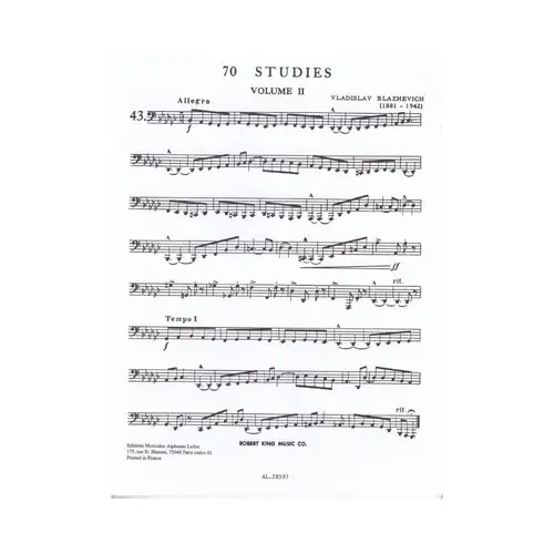 70 Studies For Bb Flat Tuba - Vol.2