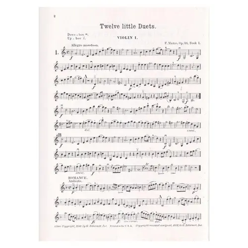 Twelve Little Duets - Op.38 Vol.1 (Ed 331)