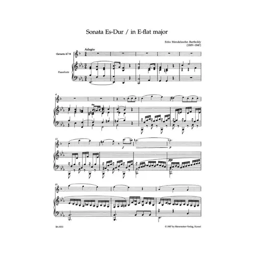 Sonate In Es Fur Klarinette