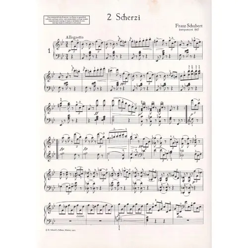 2 Scherzi - B Dur / Des Dur para piano