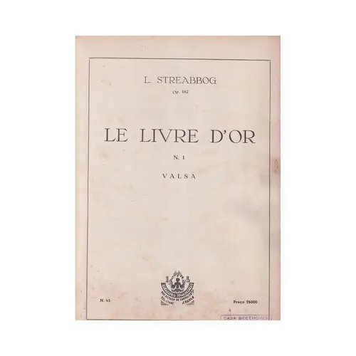 Le Livre D'Or  - N.1 - op. 182 Valsa para piano