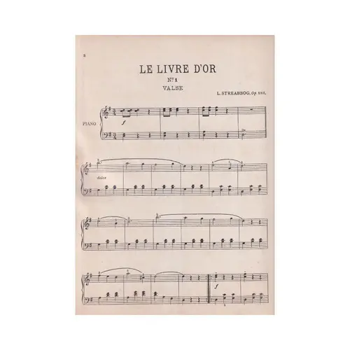 Le Livre D'Or  - N.1 - op. 182 Valsa para piano