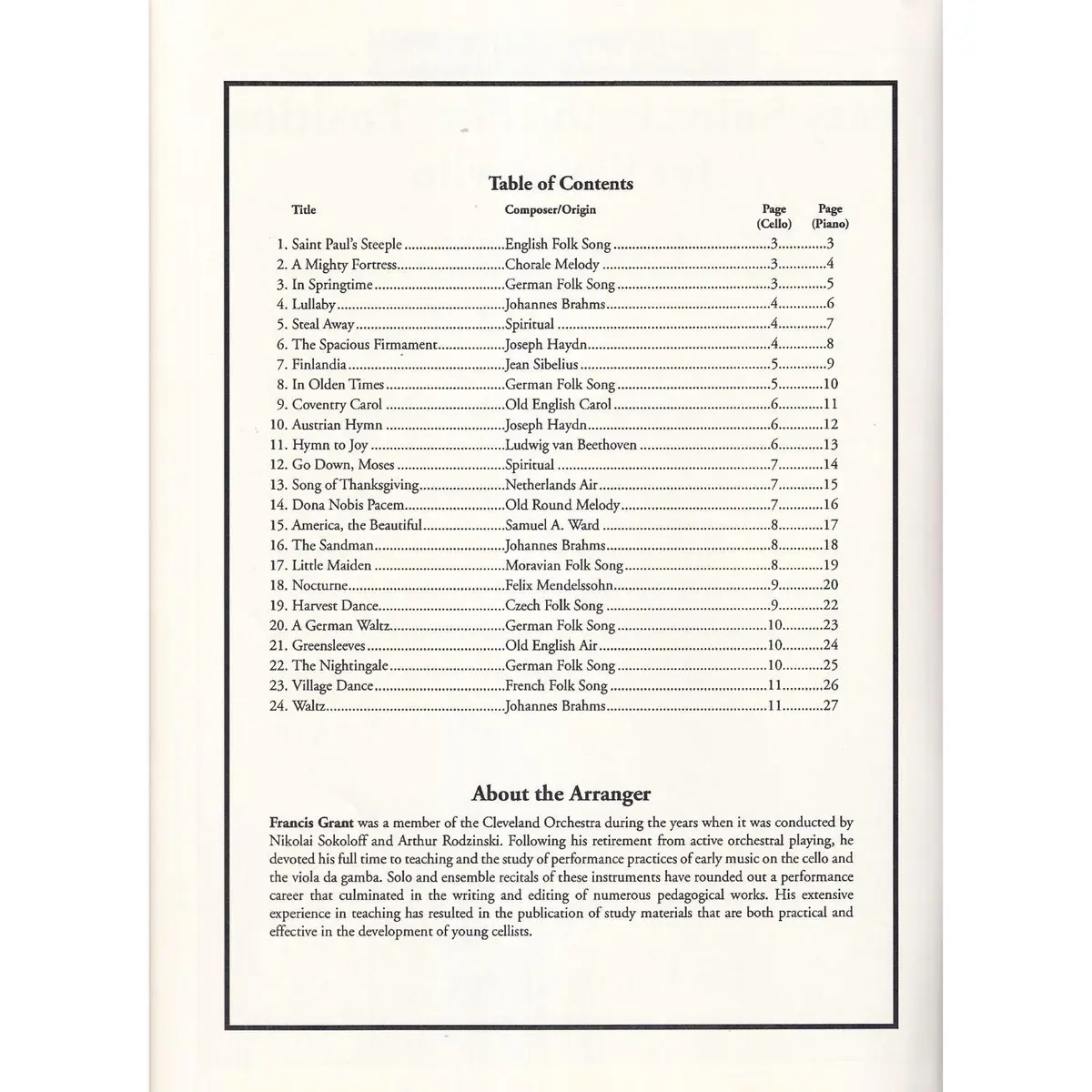 Easy Solos In The First Position For Cello ( Francisgrant)