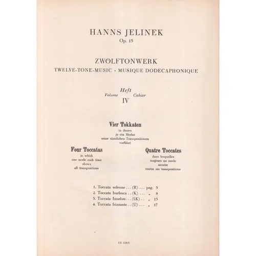 Zwolftonwerk - Op.15 Vol.4  (Edição Antiga)