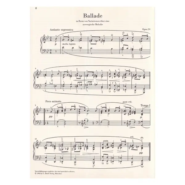 Ballade - Opus 24 - Urtext