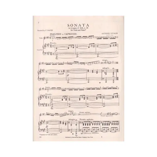 Sonata In A Major (Viola)