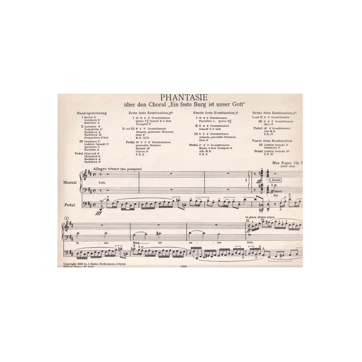 Phantasie Uber den Choral Ein Feste Burg Ist Unser Opus 27