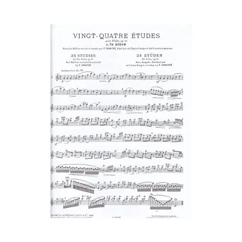 Vingt- Quatre Etudes Pour Flute - Op.37