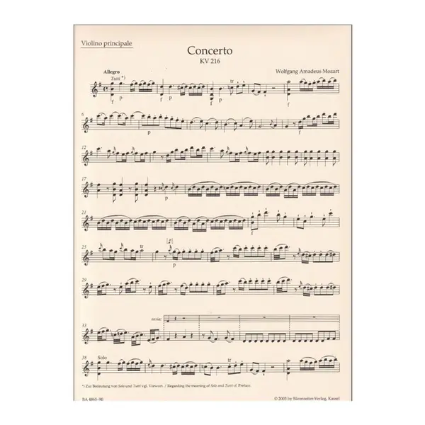 Concerto N.3 Em Sol Maior Para Violino konzert in g - Concerto in