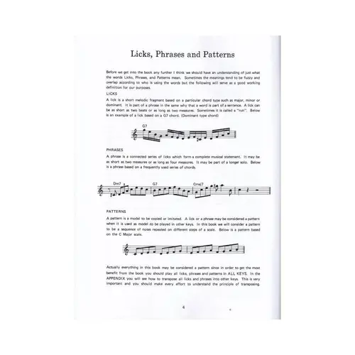 Jazz Saxophones Licks, Phrases E Patterns