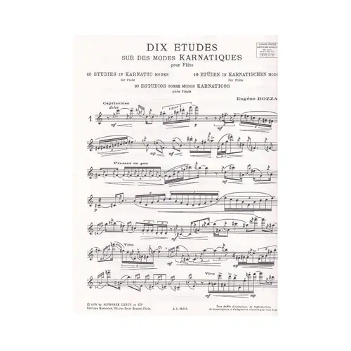 Dix Etudes Sur Des Modes Karnatiques