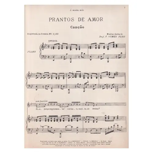 Prantos De Amor - Canção
