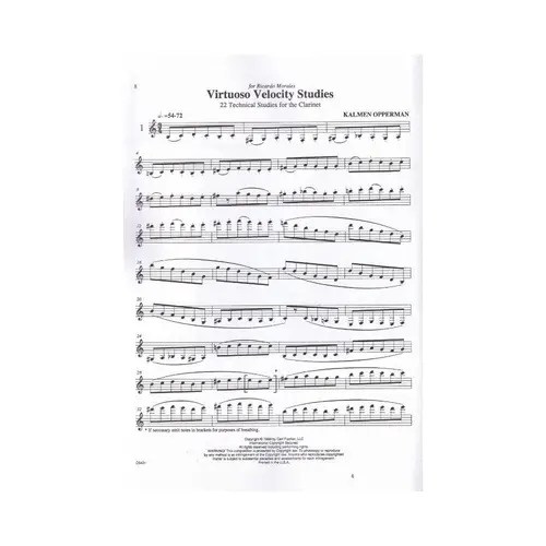 Virtuoso Velocity  Studies For Clarinet
