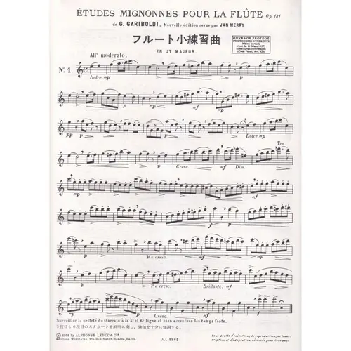 Etudes Mignonnes Pour Flute op.131