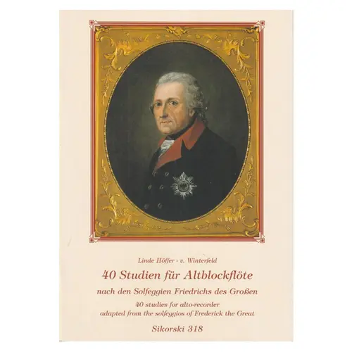 40 Studies For Alto-Recorder Adapted From The Solfeggios Of Frederick The Great