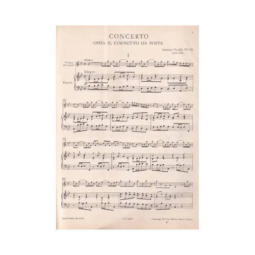 Violinkonzert B Dur (Das Posthorn) - Pv 350