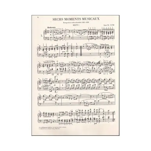 Moments Musicaux - Op.94 - D 780 - Urtext