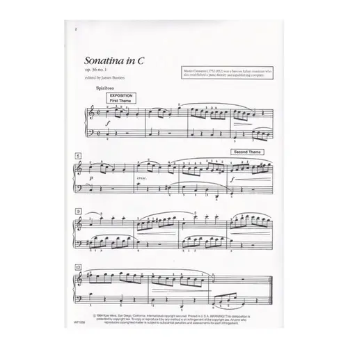 Sonatina In C - Op.36 N.1