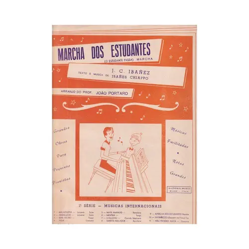 Marcha Dos Estudantes para piano - Exemplar Antigo