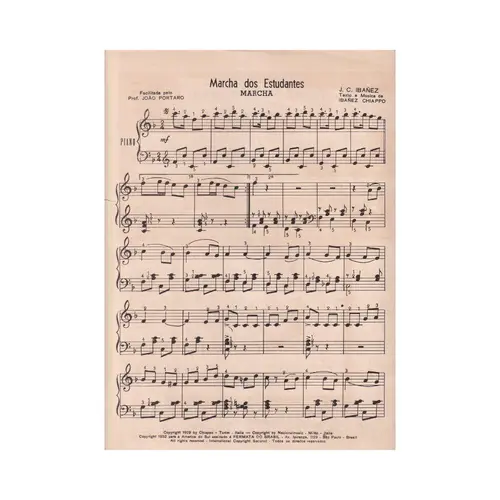 Marcha Dos Estudantes para piano - Exemplar Antigo
