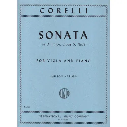 Sonata In D Minor - Op.5 N.8 (Viola)