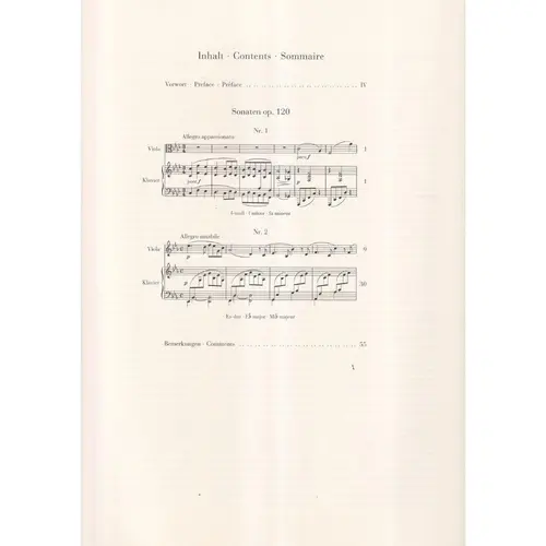Sonatas Op.120 for clarinet and piano - version for viola