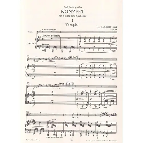 Konzert G Moll - Op.26 For Violin And Orchestra (Violin And Piano)