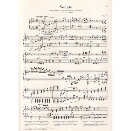 Piano Sonata n.23 in f minor Op.57 - Urtext - Appassionata