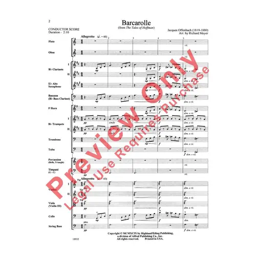 Barcarolle (From The Tales Of Hoffman) - Regente E Partes