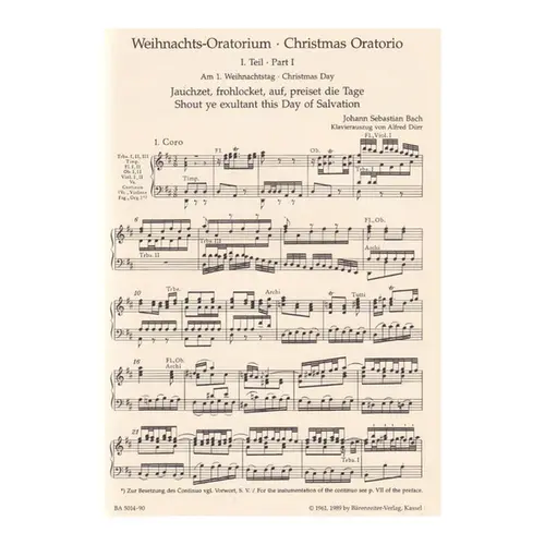 Christmas-Oratorio - BWV 248 - vocal score Urtext
