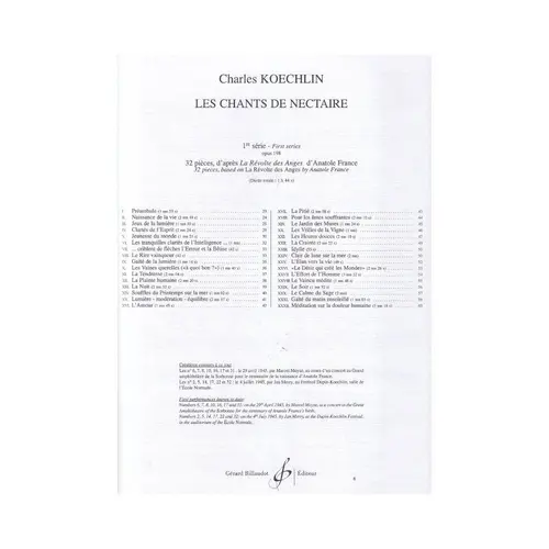Les Chants De Nectaire Op.198,199,200 Pour Flûte Seule