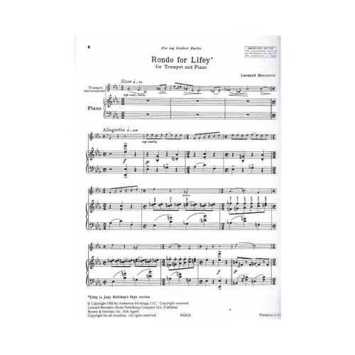 Rondo For Lifey (Trumpet And Piano)