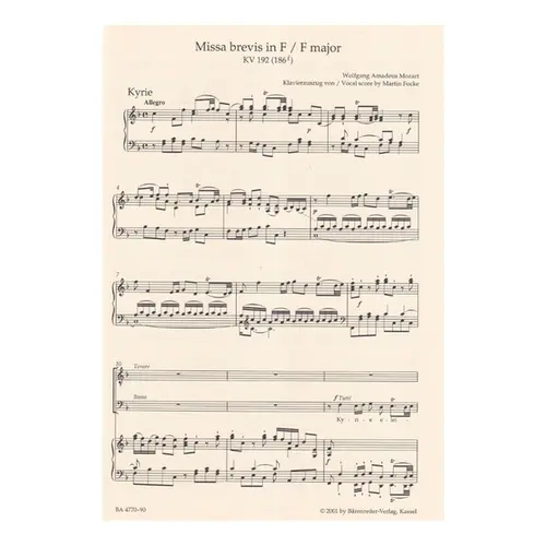 Missa Brevis In F Major - Kv 192 (186 F)