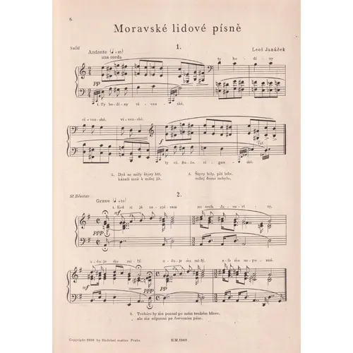 Moravske Lidove Pisne  (Edição Antiga)