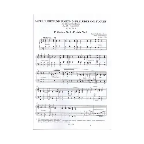 24 Preludes And Fugues, Op. 87 - Volume 1 (Nos. 1-12)