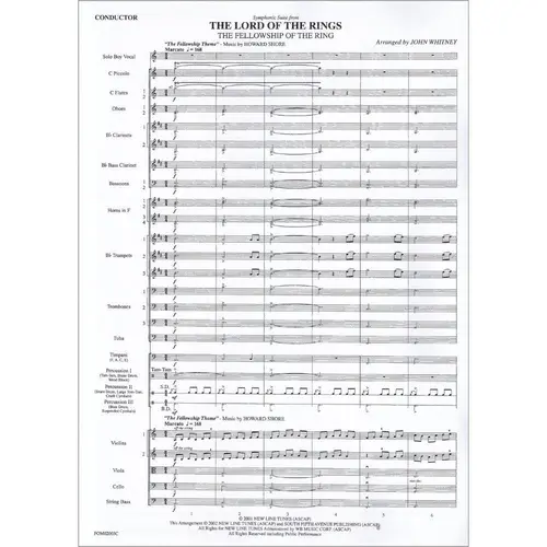 Lord Of The Rings - The Fellowship Of The Rings - Full Orchestra (Score+Parts)
