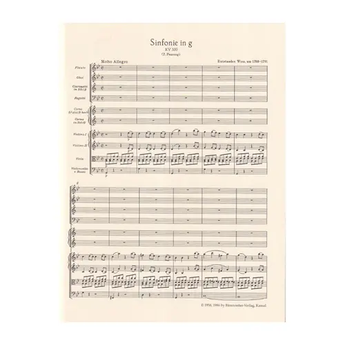 Symphony in G minor n.40 KV 550  - Study Score