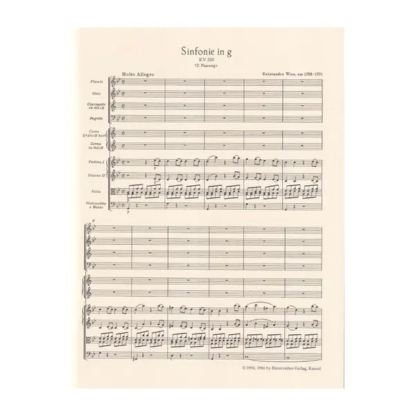 Symphony in G minor n.40 KV 550  - Study Score