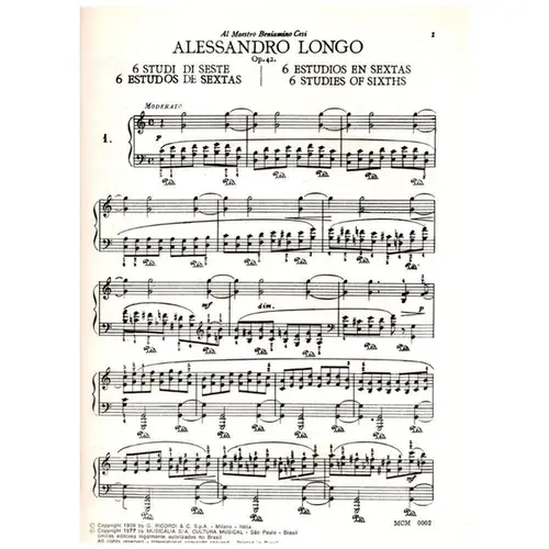 6 Estudos De Sextas - Op.42 - Exemplar Antigo