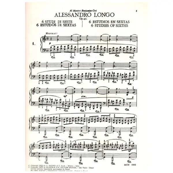 6 Estudos De Sextas - Op.42 - Exemplar Antigo