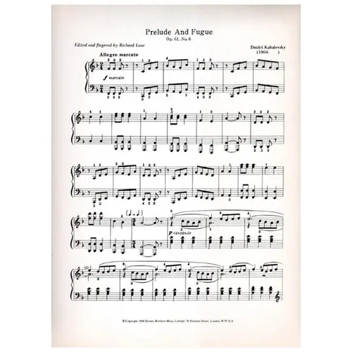 Prelude And Fugue Op.61 N.6