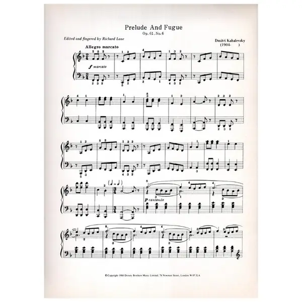 Prelude And Fugue Op.61 N.6