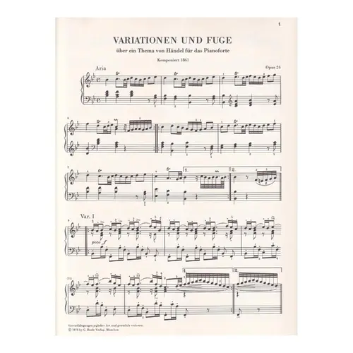 Handel-Variationen - Op.24 - Urtext