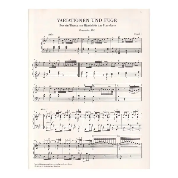 Handel-Variationen - Op.24 - Urtext
