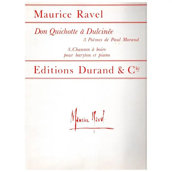 Chanson A Boire - Don Quichotte n. 3 - baryton et piano