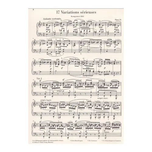 Variations sérieuses Op.54 - Urtext