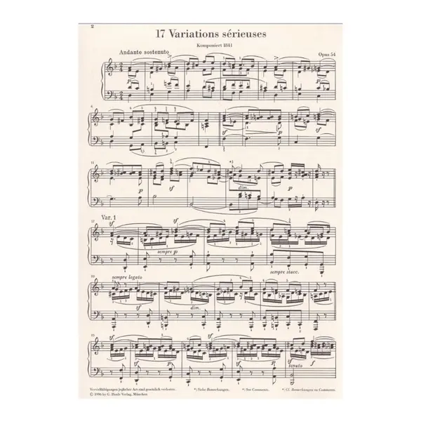 Variations sérieuses Op.54 - Urtext